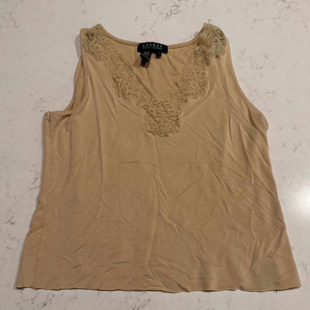 Lauren Ralph Lauren Beige Lace Camisole